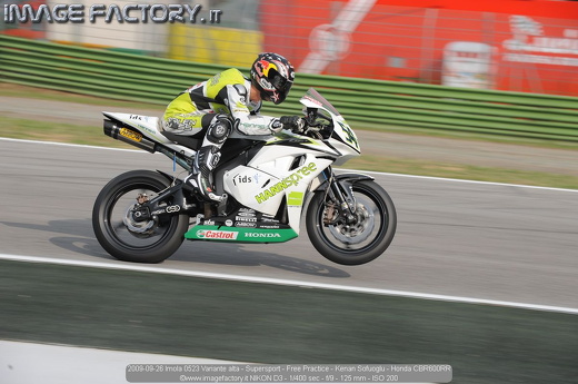 2009-09-26 Imola 0523 Variante alta - Supersport - Free Practice - Kenan Sofuoglu - Honda CBR600RR
